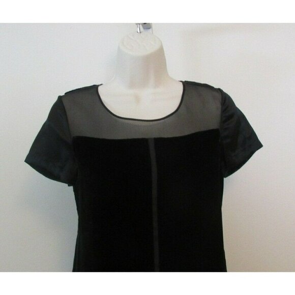DVF Diane von Furstenberg Ethan black dress velvet sequin tunic sheer New 4 - Picture 2 of 4
